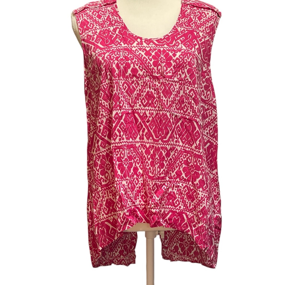 Tracy Reese Pink and White Boxy Sleeveless Tank Top